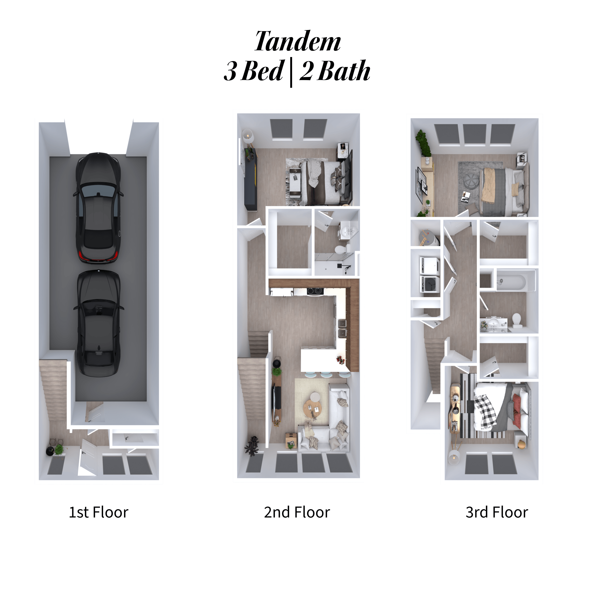 Floor plan for 3 beds, 2 baths, 1452 sqft
